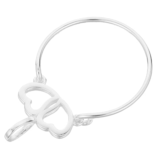 OKUMEYR Sterling Silber Charm Holder Doppelherz Anhänger Minimalistisches Schmuckstück Verstellbarer Anhänger Verschluss Vielseitig Tragbar als Halskette oder Ring für Damen und Mädchen von OKUMEYR