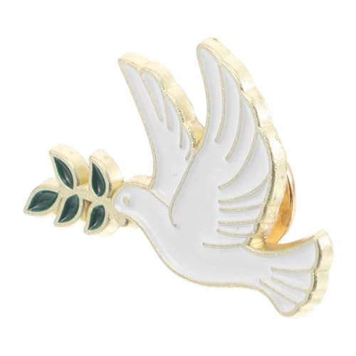 OKUMEYR Tauben Brosche Mit Olivenzweig Süße Cartoon Tier Anstecknadeln Friedenstaube Pin Für Kleidung Taschen Hüte Metall Broschen Für Damen Herren von OKUMEYR