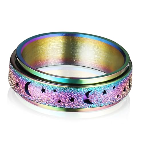 OKUMEYR Titanium Spinnerring Unisex Punk Fingerring Verstellbar Rotierender Bandring Robust Für Alltag und Events von OKUMEYR