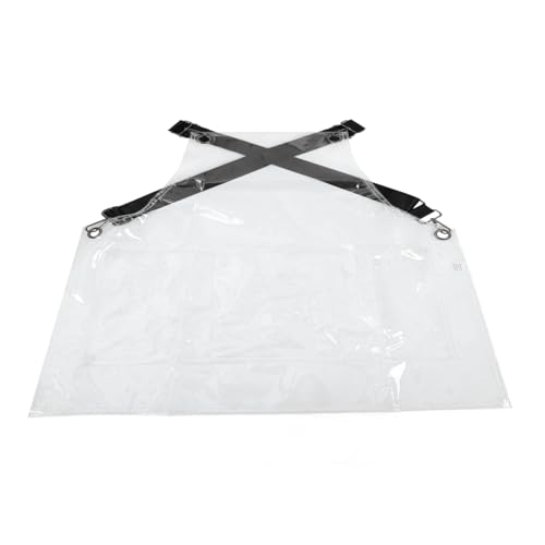 OKUMEYR Transparente Schürze Für Friseursalons Kunststoffschürze Mit Verstellbarem Crossback-gurt Arbeitsschürze Für Damen Und Herren Leicht Zu Reinigen Und Vielseitig Einsetzbar von OKUMEYR