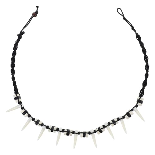 OKUMEYR Tribal Wolf Necklace für Herren und Damen Handgefertigter Verstellbarer Bohemian Stil mit Kunstperlen Einzigartigem Design für von OKUMEYR