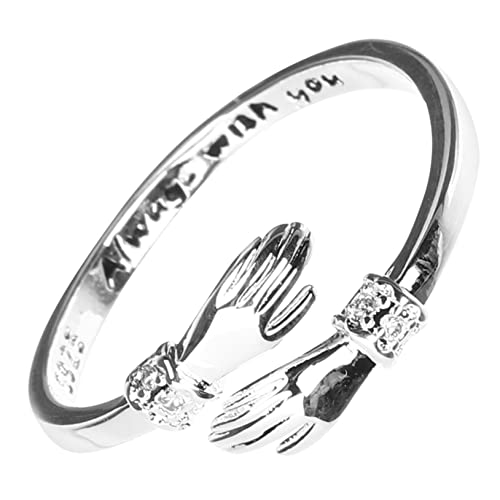 OKUMEYR Verstellbarer Umarmungsring Damen Offenes Design Leichter Schmuck Ring aus Langlebiger Legierung Perfektes für Geburtstag Valentinstag Weihnachten von OKUMEYR