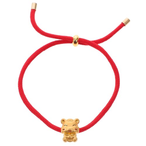 OKUMEYR Verstellbares Geflochtenes Armband mit Tiger Charm für Damen und Herren Handgefertigtes Glücksarmband für Neujahr Geburtstagsfeiern und Besondere Anlässe von OKUMEYR