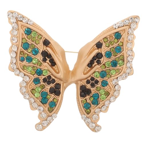 OKUMEYR Vintage Butterfly Brosche für Damen Funkelnde Anstecknadel mit Strass Hochwertiges Accessoire für Verschiedene Anlässe und Outfits von OKUMEYR