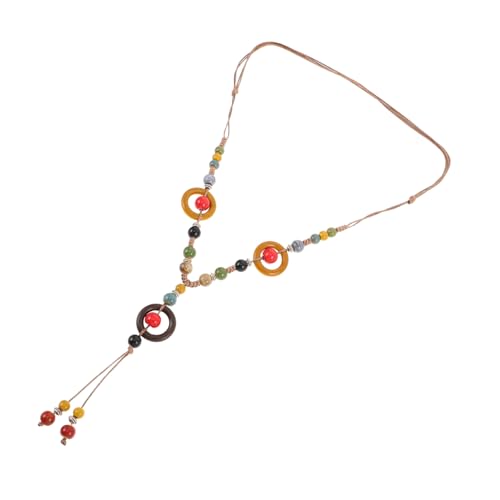 OKUMEYR Vintage Frauen Schmuck mit Quasten Handgefertigte Geflochtene Perlenkette Einzigartiges Design für Sommer und Strand Vielseitiges Accessoire für Verschiedene Anlässe von OKUMEYR