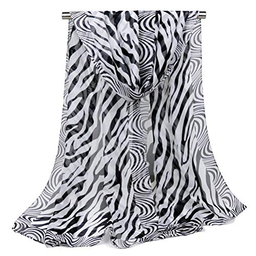 OKWIN Frauen Zebra Striped Chiffon Schal Fashion Wild Scarf,(Größe: 165 * 50Cm) von OKWIN