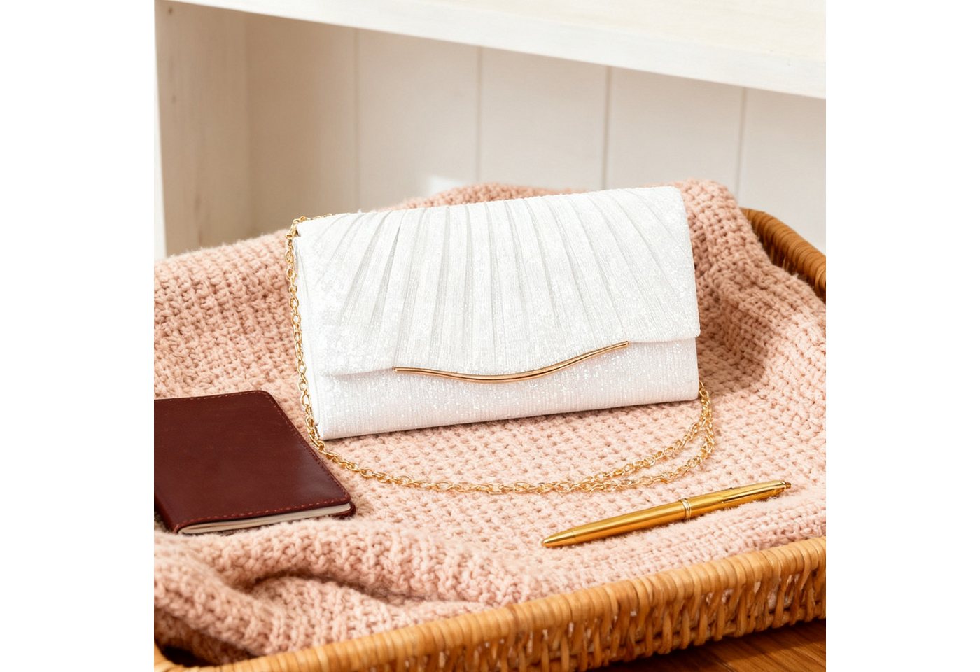 OKWISH Abendtasche Funkelnde Handtasche Pailletten Abendtasche Kosmetik-Etui Crossbody (mit Abnehmbare 120-cm-Kette und Magnetverschluss, 1-tlg., vielseitige Trageweise für Hand- Schulter- oder Crossbody-Trageweise), Ideal für Hochzeiten Partys Bankette und festliche Events von OKWISH