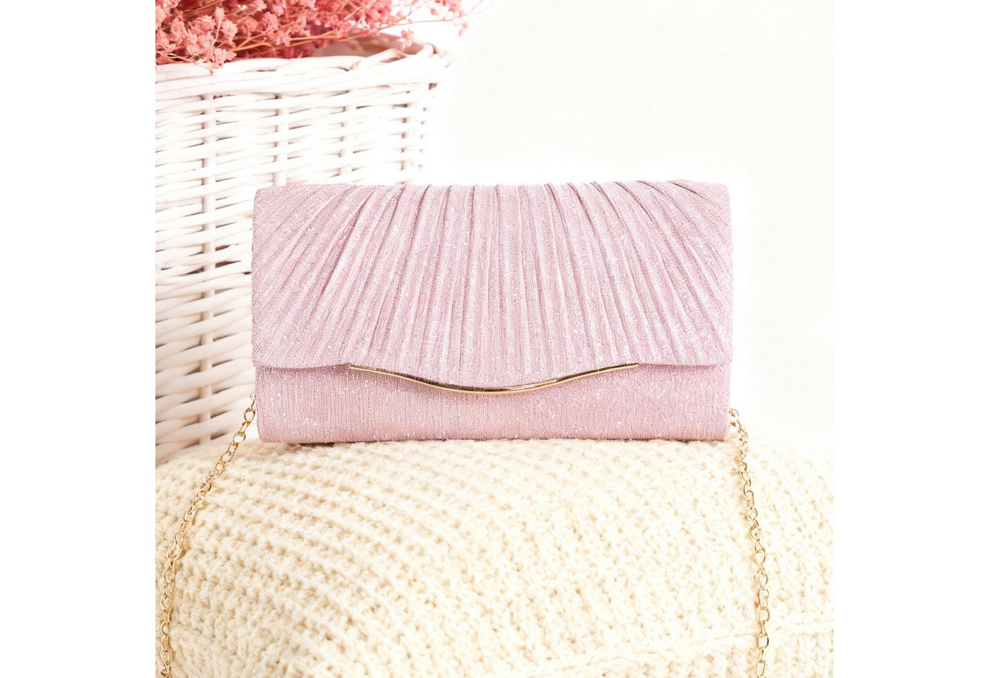 OKWISH Abendtasche Funkelnde Handtasche Pailletten Abendtasche Kosmetik-Etui Crossbody (mit Abnehmbare 120-cm-Kette und Magnetverschluss, 1-tlg., vielseitige Trageweise für Hand- Schulter- oder Crossbody-Trageweise), Ideal für Hochzeiten Partys Bankette und festliche Events von OKWISH