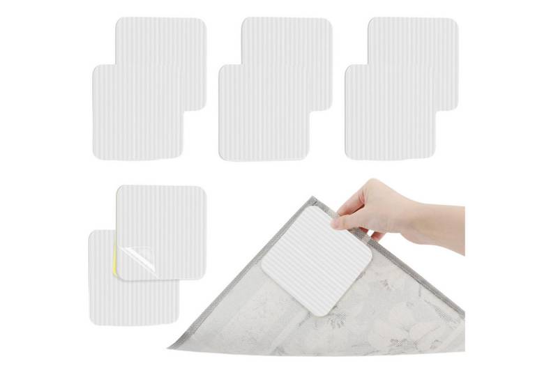 OKWISH Antirutsch-Aufkleber Anti-Rutsch Teppich Aufkleber Set Teppichstopper Teppichfixierer, B: 10 cm, L: 10 cm, 8er Set Teppich Greifer zuschneidbar mit Vakuum-Adsorption, 8-tlg., Teppichstopper Teppich Unterlage Antirutschmatte Teppichbefestigung, für Kinderzimmer Wohnzimmer Schlafzimmer Büros Boden usw von OKWISH