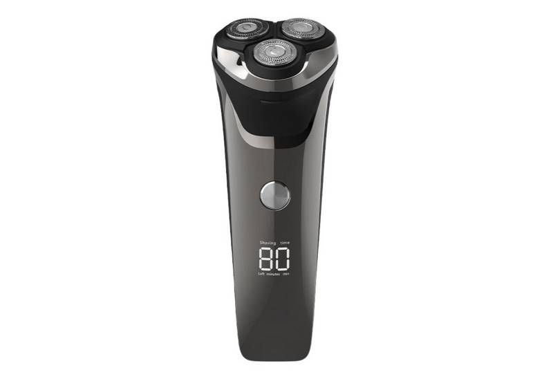 OKWISH Elektrorasierer 2-in-1 Rasierer Herren Elektrisch 3D Rotationsrasierer, Scherkopf abnehmbar zur einfachen Reinigung, ausklappbarer Trimmer, LCD-Display Rasierapparat mit Bartschneider USB-C Schnellladung, IPX7 wasserdicht für Nass- & Trockenrasur von OKWISH