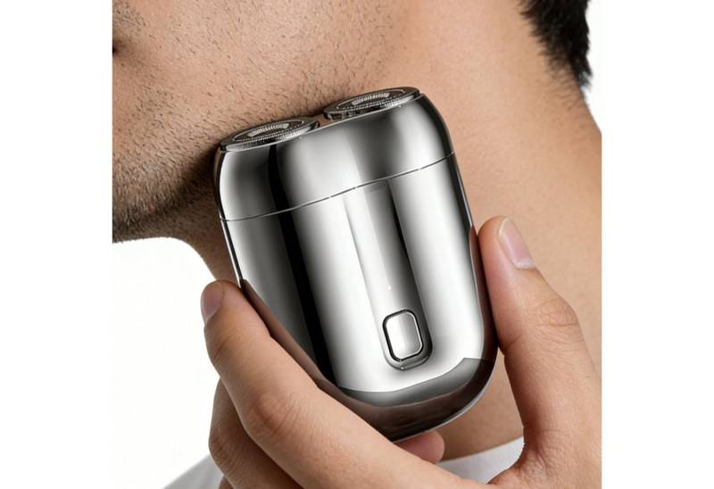 OKWISH Elektrorasierer Herrenrasierer Reiserasierer 3D-Rotationsrasierer, mit magnetischer Saugklinge Doppelkopf USB-C Schnellladung wasserdicht, kompakter Taschenrasierer für Reisen Büro und Alltag von OKWISH