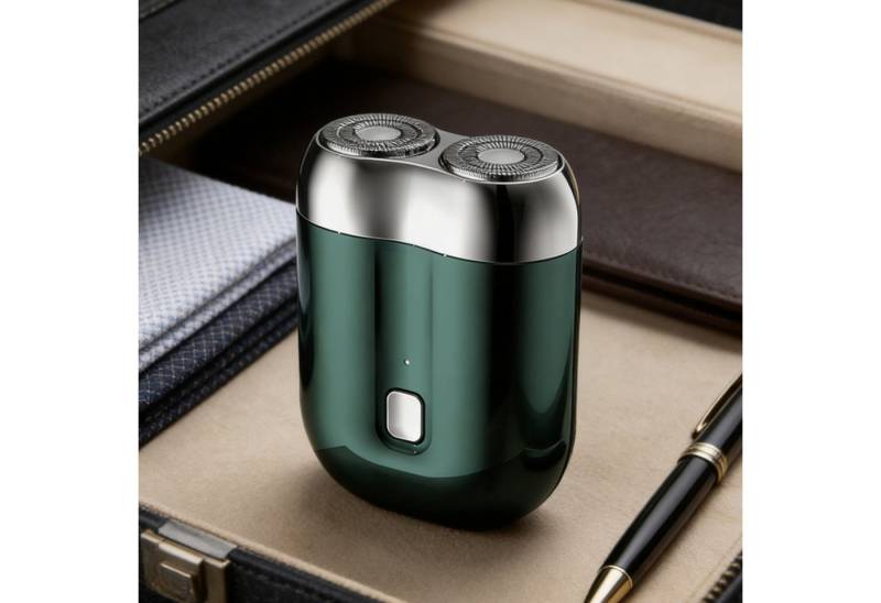 OKWISH Elektrorasierer Herrenrasierer Reiserasierer 3D-Rotationsrasierer, mit magnetischer Saugklinge Doppelkopf USB-C Schnellladung wasserdicht, kompakter Taschenrasierer für Reisen Büro und Alltag von OKWISH