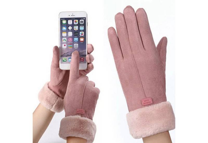 OKWISH Fleecehandschuhe Winterhandschuhe Touchscreen-Handschuhe Thermohandschuhe (für Outdoor Ski Wander Fahrrad Arbeits, 1-St., Warm bequem und touchscreenfähig) mit Plüschfutter Einheitsgröße ideal für Outdoor Alltag von OKWISH