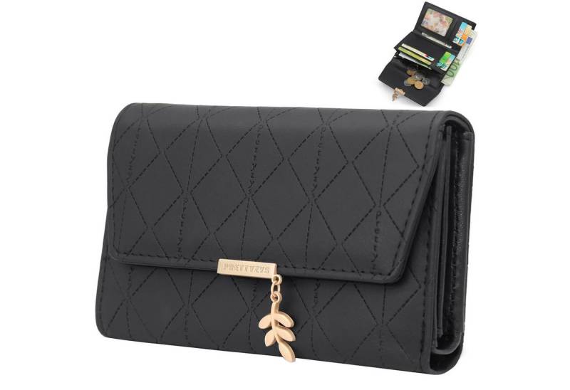 OKWISH Geldbörse Damenbörse Klein Geldbeutel Slim Wallet KunstlederPortemonnaie (Handtasche Brieftasche mit 7 Kartenfächer, Kurzbrieftasche mit Münzfach 14 x 2,8 x 9,5 cm), für Reisen Geschenke Alltag usw. von OKWISH