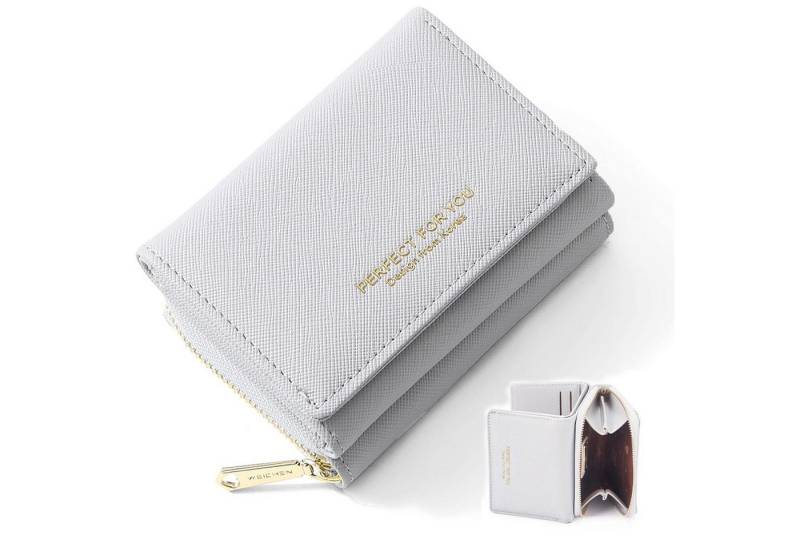 OKWISH Geldbörse Damen Geldtasche Geldbeutel Mini Portemonnaie (Handtasche Ledergeldbörse Brieftasche Portmonee, 1-tlg., 11 x 8.5 x 4 cm, mit Kartenfäche und Münzfach), Geschenkidee elegant klassisch praktisch von OKWISH