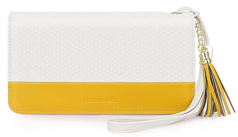 OKWISH Geldbörse Damen Handytasche Portemonnaie Portmonee Geldbeutel Weich Lang (Frauen Handtasche Ledergeldbörse Brieftasche mit 8 Kartenfächer, Slim Wallet, Kreditkartenetui, Kartenetui, Kartenhalter), NFC RFID-Schutz mit Münzfach Groß 20 x 10,5 x 2,5cm von OKWISH