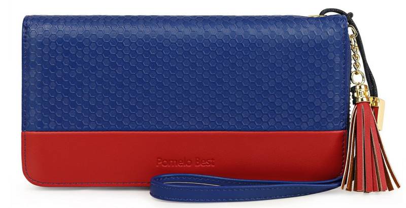 OKWISH Geldbörse Damen Handytasche Portemonnaie Portmonee Geldbeutel Weich Lang (Frauen Handtasche Ledergeldbörse Brieftasche mit 8 Kartenfächer, Slim Wallet, Kreditkartenetui, Kartenetui, Kartenhalter), NFC RFID-Schutz mit Münzfach Groß 20 x 10,5 x 2,5cm von OKWISH