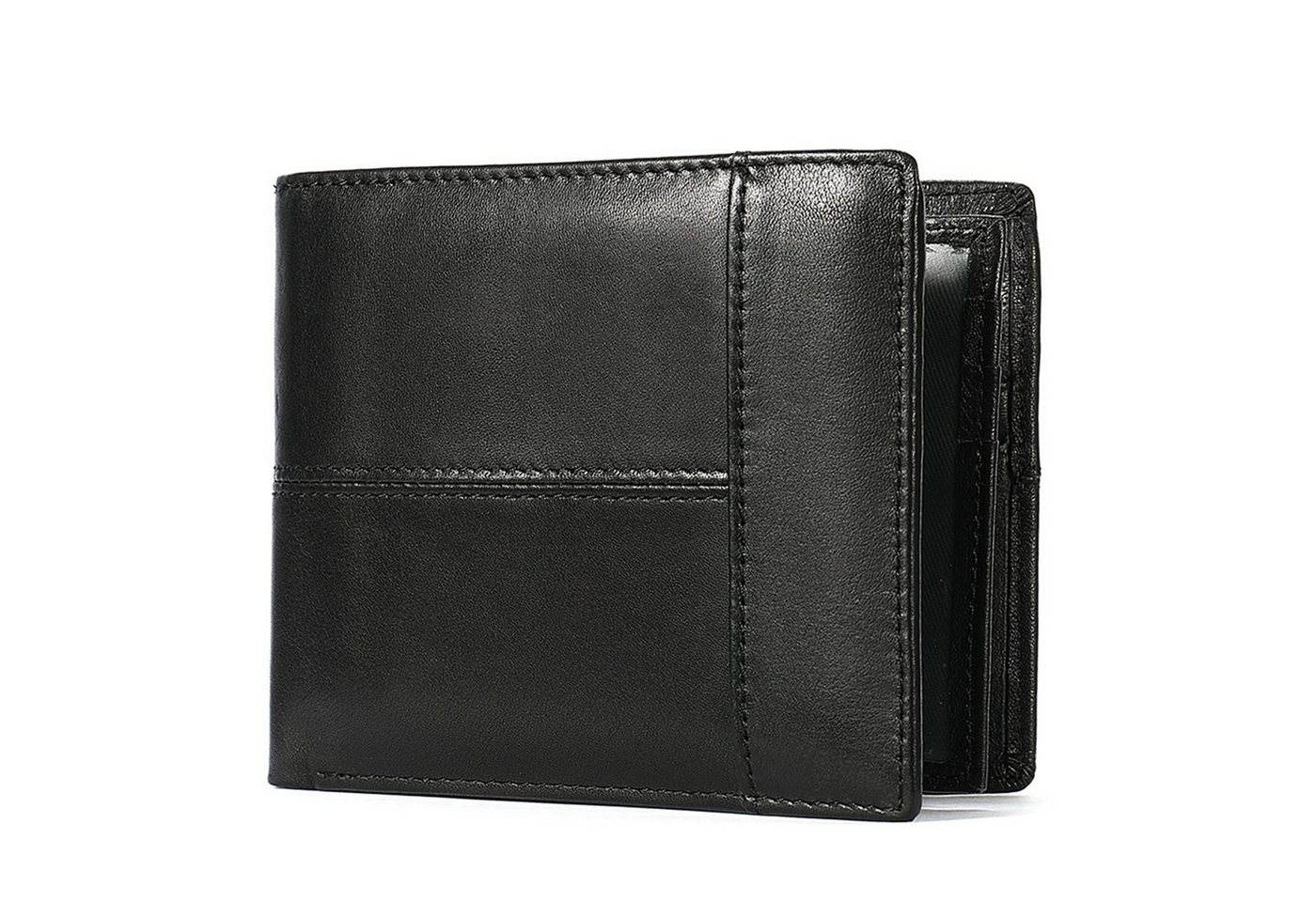 OKWISH Geldbörse Herren Geldbeutel Geld Beutel Portemonnaie Portmonee Weich Leder Kurz (Herren Handtasche Ledergeldbörse Brieftasche mit 14 Kartenfächer, Slim Wallet, Kreditkartenetui, Kartenetui, Kartenhalter), NFC RFID-Schutz mit Münzfach 10 x 12 x 2 cm von OKWISH