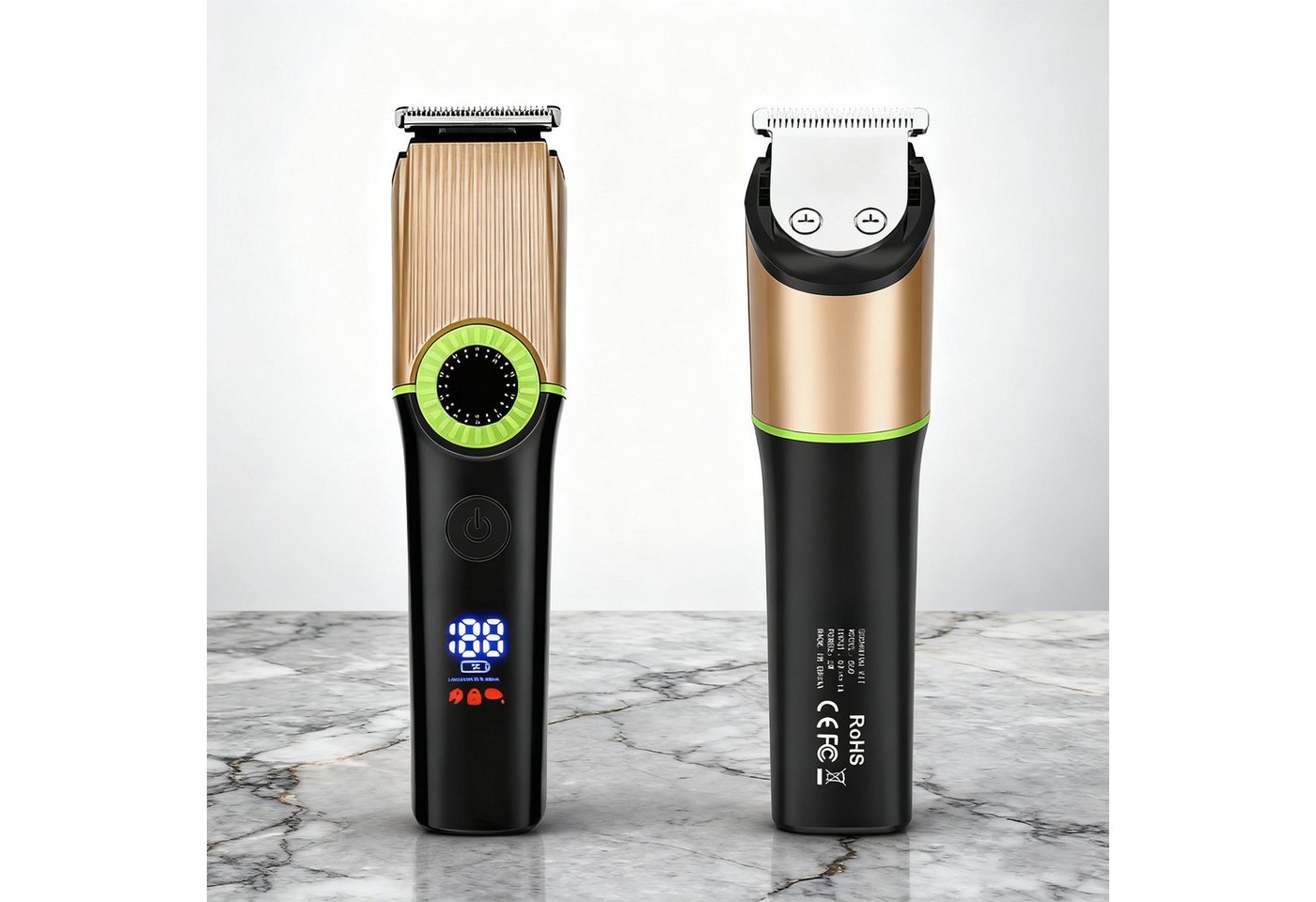 OKWISH Haarschneider 5-in-1 Elektrorasierer für Herren Haartrimmer Set, mit Edelstahl-T-Klinge LCD-Anzeige magnetische Wechselklinge, IPX7-Wasserdichtigkeit und kompletter Familien-Pflegeausstattung von OKWISH