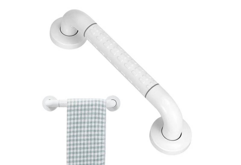 OKWISH Haltegriff 40CM Duschgriffe Wandgriff Sicherheitsgriff Wandhaltegriff Weiß, belastbar bis 120 kg, Badezimmer Haltegriff Duschgriffe für Wandmontage wc Bad Rutschfest von OKWISH