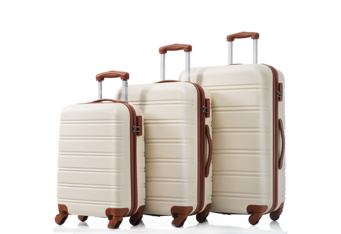 OKWISH Handgepäckkoffer Rollkoffer, Reisekoffer, Handgepäck 4 Rollen, ABS-Material von OKWISH