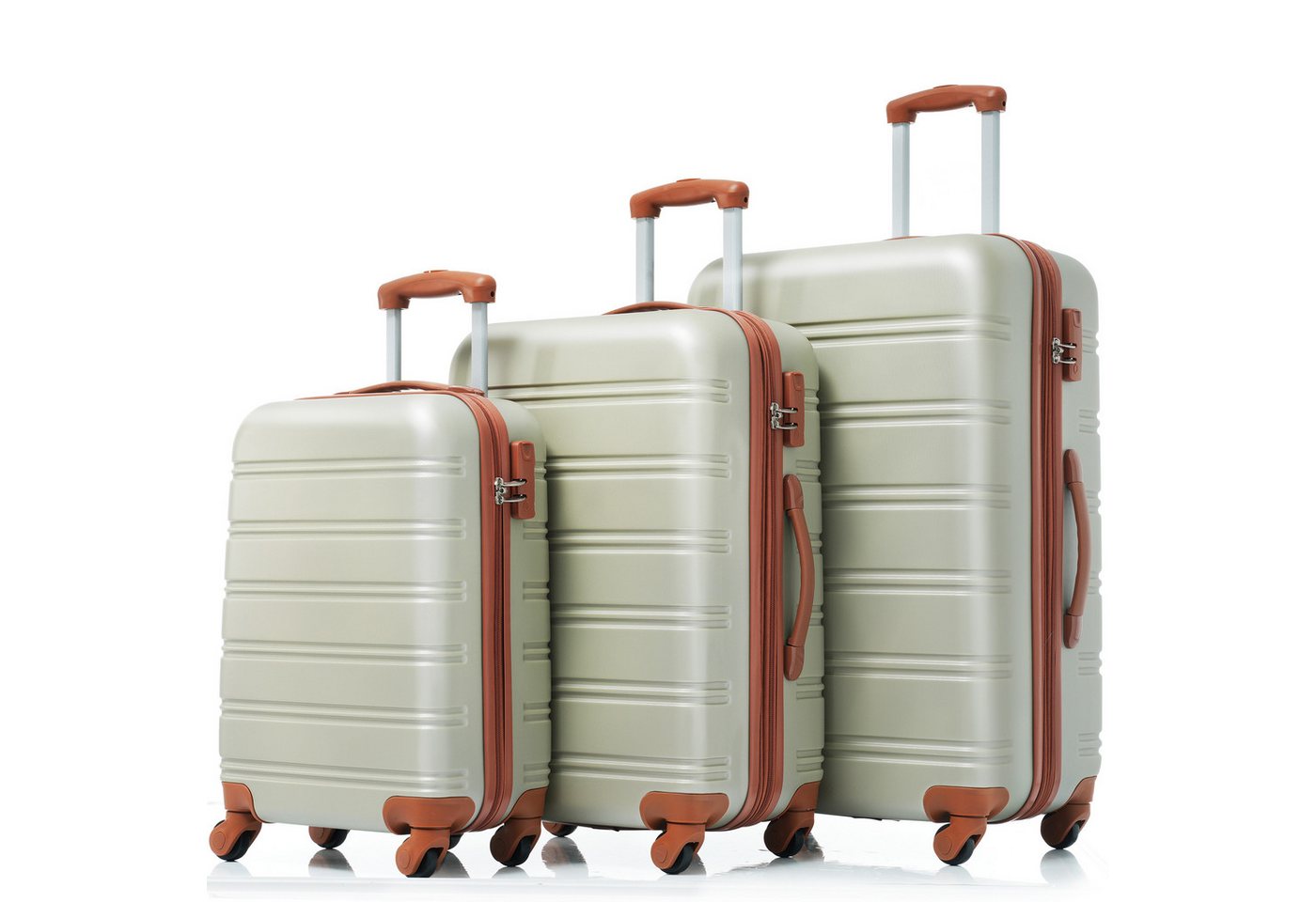 OKWISH Handgepäckkoffer Rollkoffer, Reisekoffer, Handgepäck 4 Rollen, ABS-Material von OKWISH