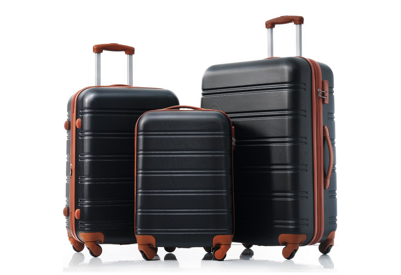 OKWISH Handgepäckkoffer Rollkoffer, Reisekoffer, Handgepäck 4 Rollen, ABS-Material von OKWISH