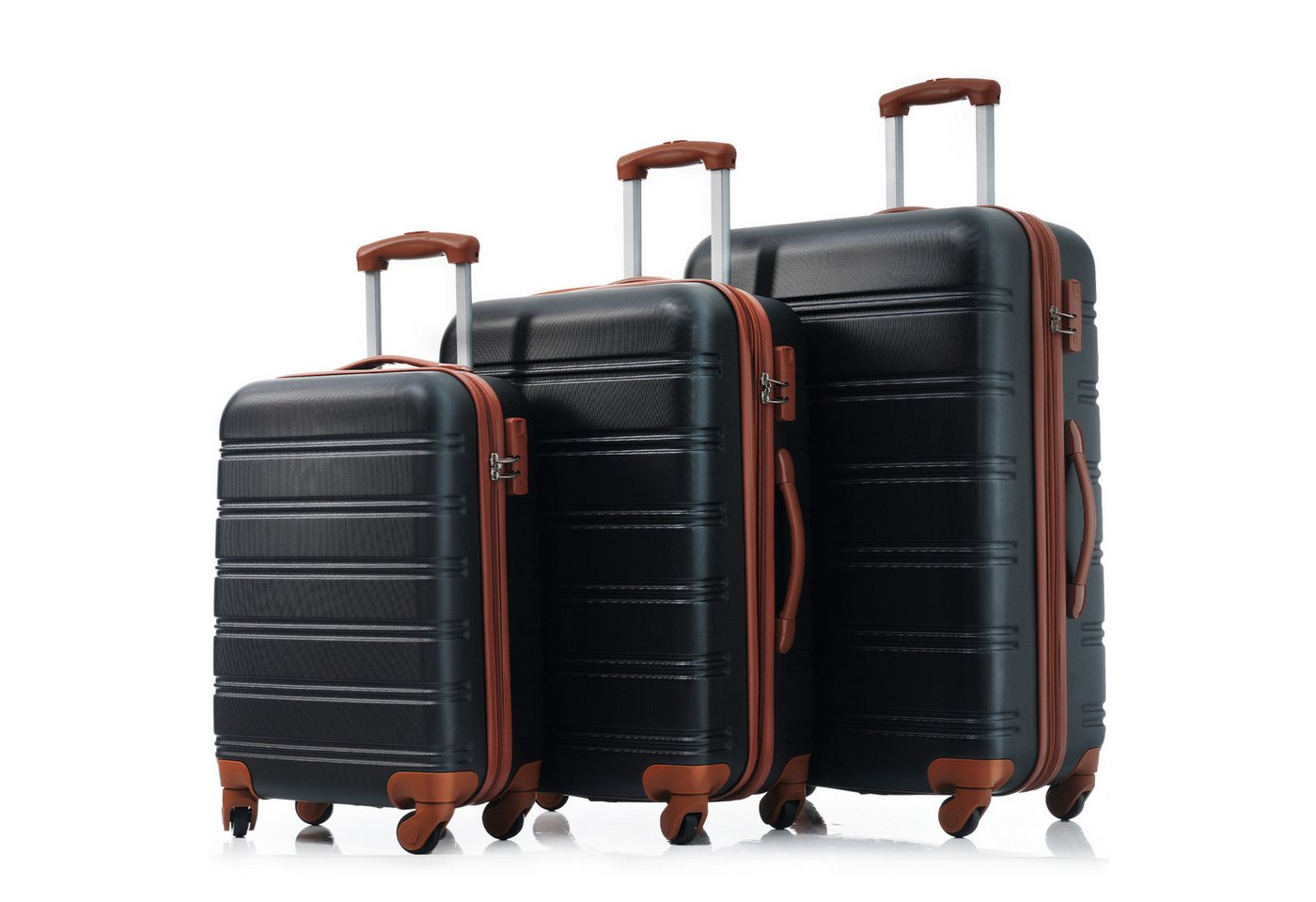 OKWISH Handgepäckkoffer Rollkoffer, Reisekoffer, Handgepäck 4 Rollen, ABS-Material von OKWISH