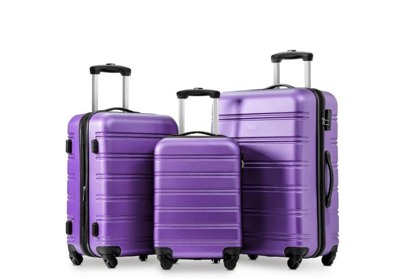 OKWISH Handgepäckkoffer Rollkoffer, Reisekoffer, Handgepäck 4 Rollen, ABS-Material von OKWISH