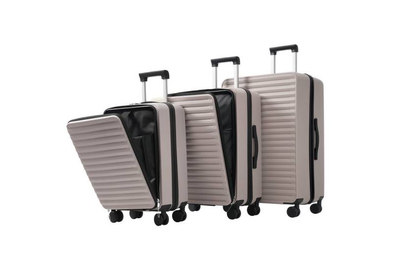 OKWISH Hartschalen-Trolley Dreiteiliges Gepäckset, M (20 Zoll), L (24 Zoll), XL (28 Zoll), 4 Rollen, mit Front-Öffnung (M,L) von OKWISH