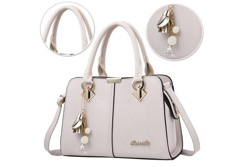 OKWISH Henkeltasche Damen Handtasche Umhängetasche Frauen Schulterbeute Freizeittasche (Arbeitstasche Messenger-Tasche Top Griff mit Schultergurt, 1-tlg., Kunstleder, Unitasche, Bürotasche, 28x19x13 cm), für Frau Frauen Jungen Arbeit Business Schule Büro usw von OKWISH