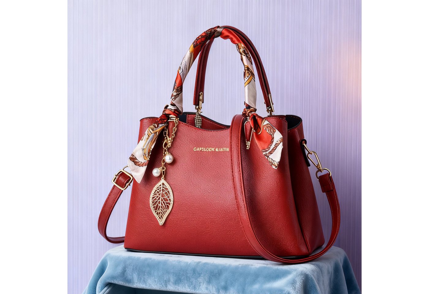 OKWISH Henkeltasche Damen-Handtasche Umhängetasche Tragetasche Aktentasche Tasche Damen (abnehmbarer Schulterriemen vielseitig tragbar Alltags Business-Tasche, 1-tlg., Drei Hauptfächer Reißverschluss- und Handyfach), für Alltag Reisen Partys Büro oder besondere Anlässe kombinierbar von OKWISH