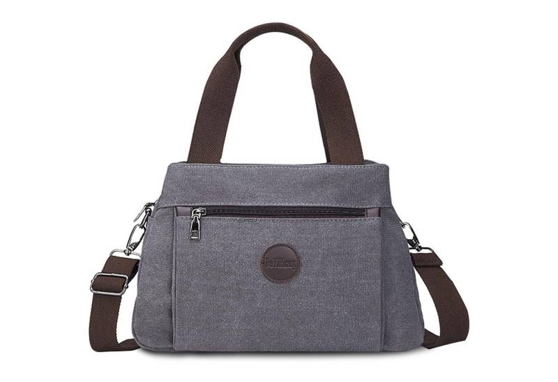 OKWISH Henkeltasche Damen Handtasche Canvas Umhängetasche Tragetasche (Schultertasche Arbeitstasche Messenger-Tasche, 32 x 12 x 22 cm, mit Henkel und verstellbarem Gurt), für Büro Arbeit Schule Reisen Freizeit Shopping usw. von OKWISH