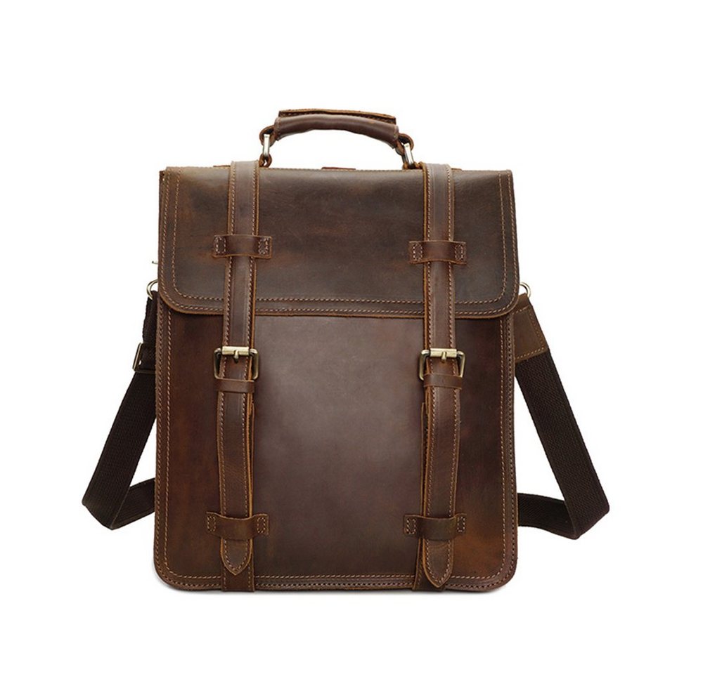 OKWISH Henkeltasche Umhängetasche Handtasche Leder Tragetasche Aktentasche Tasche Vintage (Schultertasche Arbeitstasche Messenger-Tasche Top Griff Schultergurt, Ledertasche, Unitasche, Bürotasche, Freizeittasche, Echtleder), Herren Frauen Jungen Freizeit Arbeit Business Schule Büro Reisen usw von OKWISH