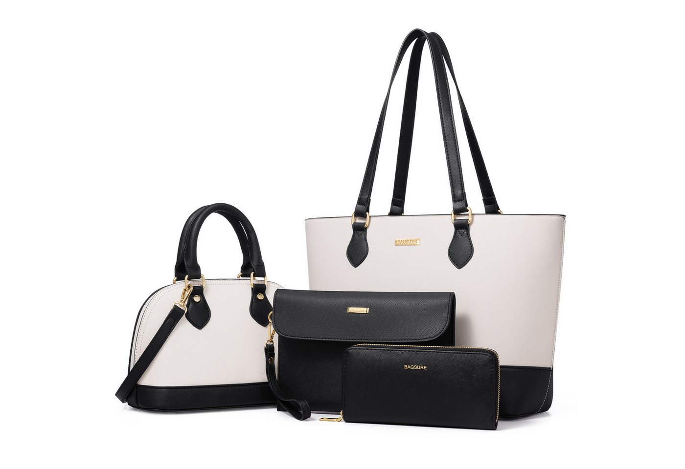 OKWISH Henkeltasche Umhängetasche Tragetasche Aktentasche Handtasche (Arbeitstasche Messenger-Tasche Top Griff mit Schultergurt, 4-tlg., Freizeittasche, Ledertasche, Unitasche, Bürotasche, Kunstleder), für Frauen Arbeit Business Schule Büro Reisen usw von OKWISH