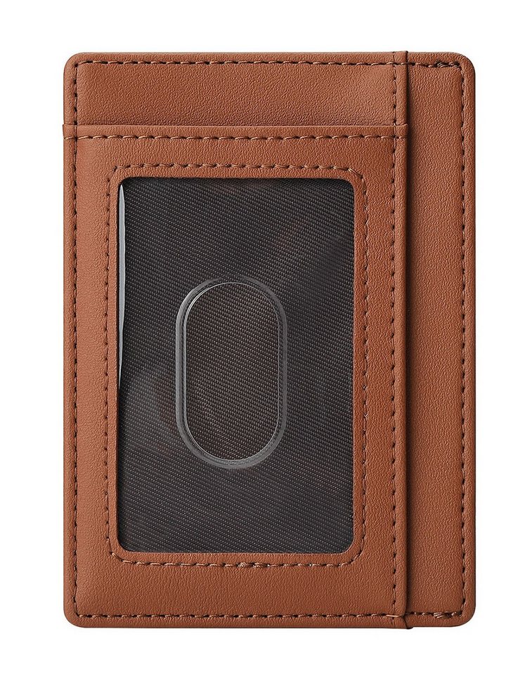 OKWISH Kartenetui Ausweishhülle Kartenhülle Card Holder Kartenhalter Ausweishalter kurz (mit 7 Kartenfächer Sichtfenster und RFID Schutz Leicht & Schlank, 1-tlg., Tragbar, Visitenkartenetui, Kreditkartenetui, 11 x 8.2 cm), für Kreditkarte EC Karte Bank Karte Personalausweis Visitenkarten usw von OKWISH
