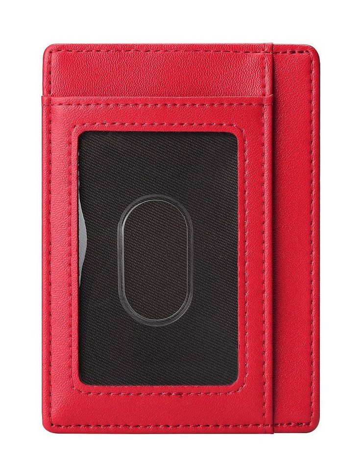 OKWISH Kartenetui Ausweishhülle Kartenhülle Card Holder Kartenhalter Ausweishalter kurz (mit 7 Kartenfächer Sichtfenster und RFID Schutz Leicht & Schlank, 1-tlg., Tragbar, Visitenkartenetui, Kreditkartenetui, 11 x 8.2 cm), für Kreditkarte EC Karte Bank Karte Personalausweis Visitenkarten usw von OKWISH