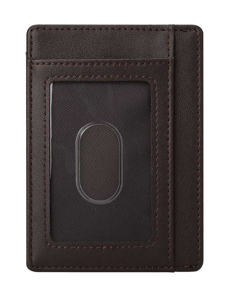 OKWISH Kartenetui Ausweishhülle Kartenhülle Card Holder Kartenhalter Ausweishalter kurz (mit 7 Kartenfächer Sichtfenster und RFID Schutz Leicht & Schlank, 1-tlg., Tragbar, Visitenkartenetui, Kreditkartenetui, 11 x 8.2 cm), für Kreditkarte EC Karte Bank Karte Personalausweis Visitenkarten usw von OKWISH