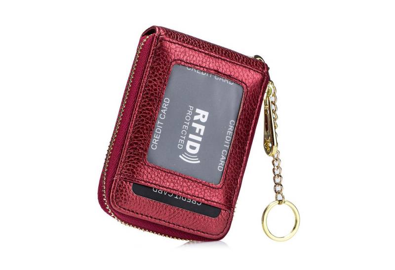 OKWISH Kartenetui Damen Kreditkartenetui Karten Halter Kartenhalter Visitenkartenetui (7,5x11x2,5 cm mit 12 Kartenfächer 2 Geldscheinfächern 1 Ausweisfenster, 1-tlg., Slim Walle, Geldbeutel, Geldbörse, Tragbar, Portemonnaie), für Kreditkarte EC Karte Bank Karte Personalausweis Visitenkarten usw von OKWISH