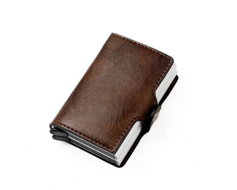 OKWISH Kartenetui Kreditkartenetui Geldbörse Portemonnaie Portmonee Geldbeutel Unisex (Herren Frauen Handtasche Ledergeldbörse Brieftasche 14 Kartenfächer, Slim Wallet, Kreditkartenetui, Kartenetui, Kartenhalter), NFC RFID-Schutz 9.5cm x 6.5cm x 2.5cm von OKWISH