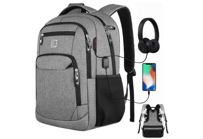 OKWISH Laptoprucksack Laptop Rucksäcke Schulrucksack Wasserbeständig Laptoptasche (Uni Tasche Businessrucksack Sportrucksack, Backpack mit Laptopfach, Anti-Diebstahl, mit USB-Anschluss), Herren Damen Jungen Teenager Arbeit Business Freizeit Reisen von OKWISH