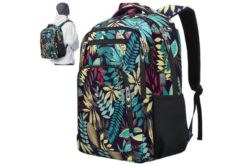 OKWISH Laptoprucksack Laptop Rucksäcke Schulrucksack Wasserbeständig Laptoptasche (Uni Tasche Businessrucksack Sportrucksack, Backpack mit Laptopfach, Anti-Diebstahl, mit USB-Anschluss), Herren Damen Jungen Teenager Arbeit Business Freizeit Reisen von OKWISH