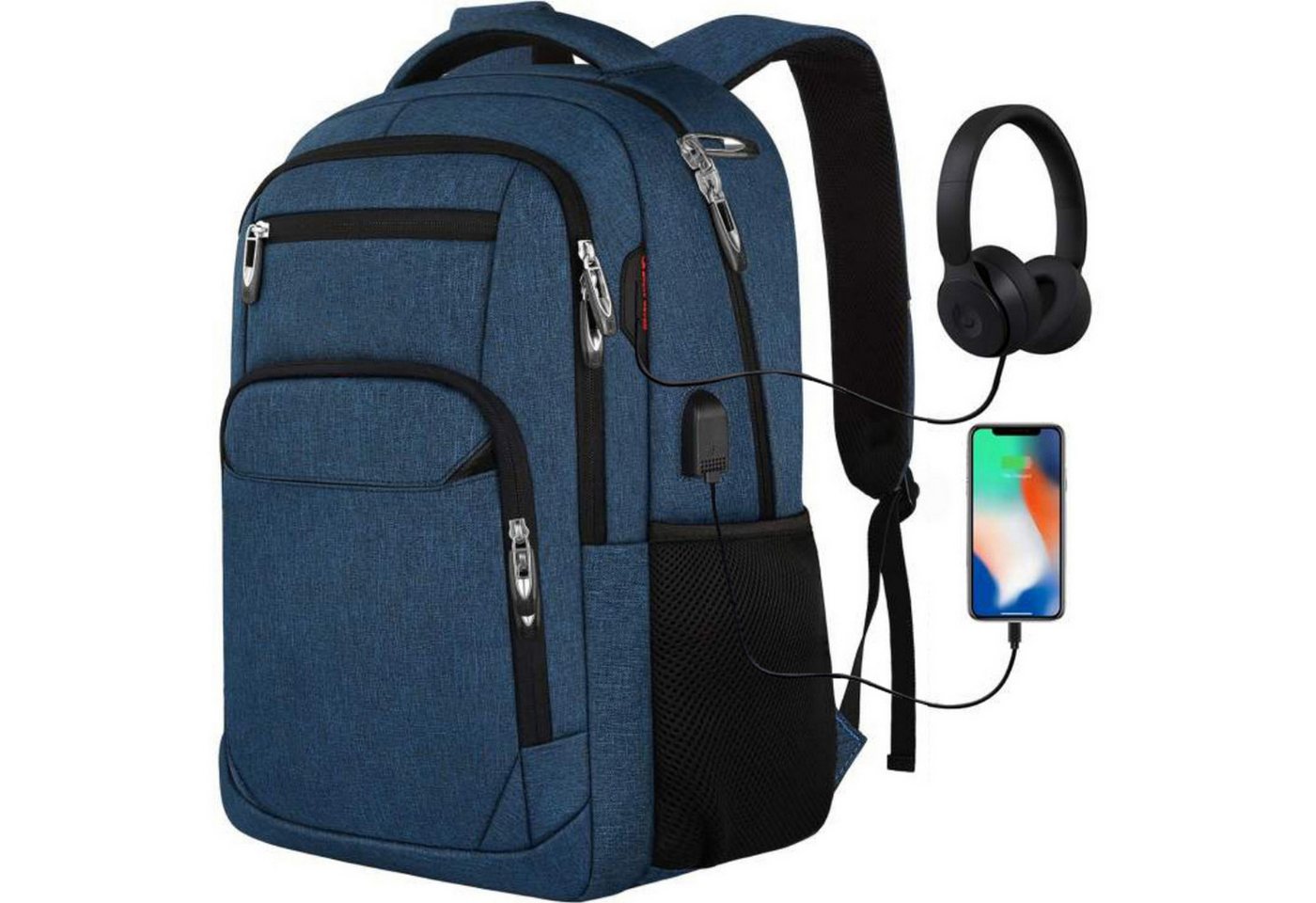 OKWISH Laptoprucksack Laptop Rucksäcke Schulrucksack Wasserbeständig Laptoptasche (Uni Tasche Businessrucksack Sportrucksack, Backpack mit Laptopfach, Anti-Diebstahl, mit USB-Anschluss), Herren Damen Jungen Teenager Arbeit Business Freizeit Reisen von OKWISH