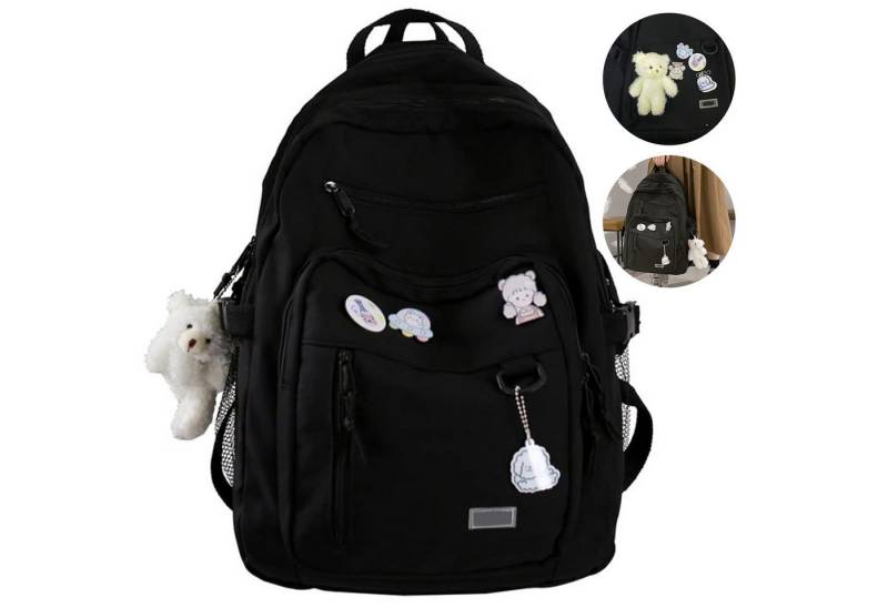OKWISH Laptoprucksack Schulrucksack Damen Rucksack groß mit Laptopfach (Backpack Tagesrucksack, mit Seitentaschen und ergonomisch gepolstert), für Mädchen Teenager Uni Arbeit Business Reise Freizeit usw. von OKWISH