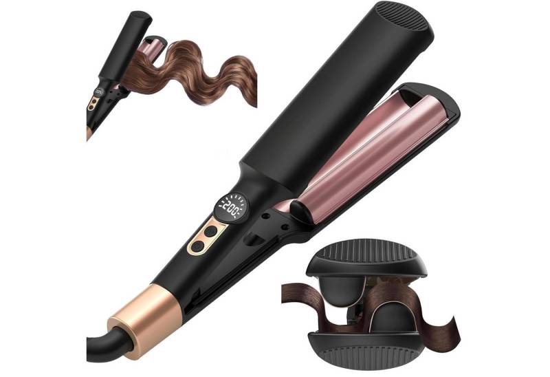 OKWISH Lockenstab Lockenstyler Haarwellenstab Profi Wellenstab, Tourmalin-keramische Beschichtung, mit 5 Temperaturstufen 360° drehbarem Kabel und Abschaltautomatik von OKWISH