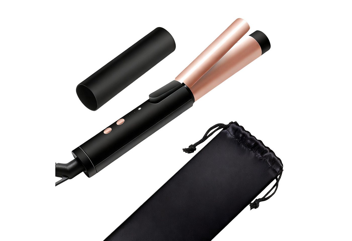 OKWISH Lockenstab Lockenstyler Haarwellenstab Profi Wellenstab, Turmalin-Keramik, 25mm keramische Technologie 3 Temperaturstufen 360° Kabel von OKWISH