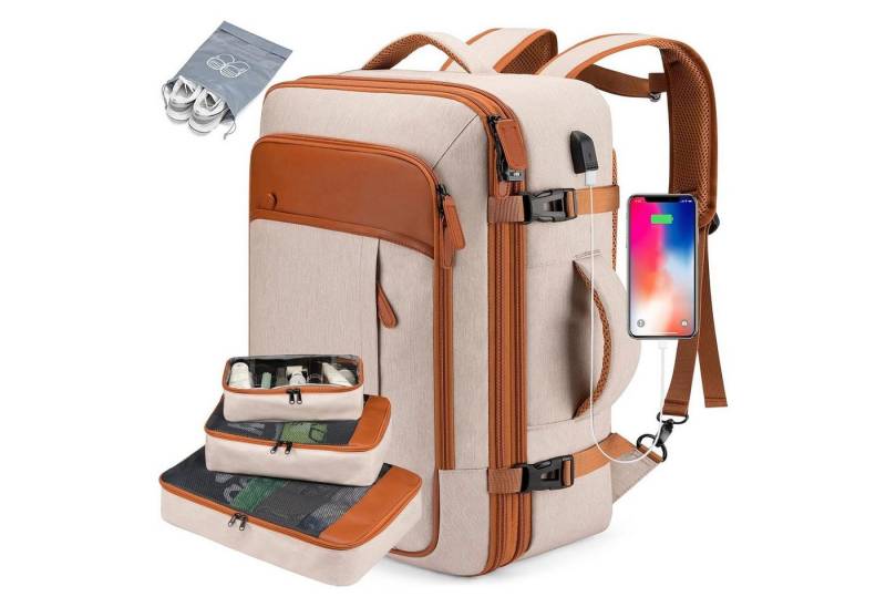 OKWISH Reiserucksack Laptoptasche Business Rucksack Rucksäcke Freizeitrucksack (mit 4 Aufbewahrungstaschen Handgepäck, Anti-Diebstahl, Backpack mit Laptopfach, USB-Anschluss, Schultergurte), für Herren Damen Jungen Teenager Freizeit Arbeit Unterwegs von OKWISH