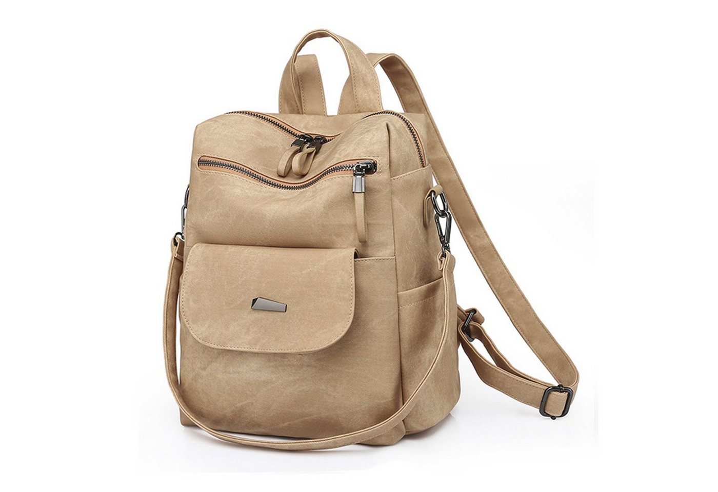 OKWISH Rucksack Laptoprucksack Schulrucksack Lederrucksack Reiserucksack Kunstleder (30x28x15 CM, Vintage, Schultertasche, Notebook Laptop Tasche, Schule Rucksack), für Herren Damen Jungen Teenager Freizeit Arbeit Business Reisen von OKWISH