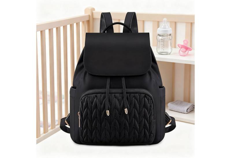 OKWISH Rucksack Reiserucksack Cityrucksack Freizeitrucksack Stylischer Alltagstasche (mit 1 Hauptfach 2 Seitentaschen und 1 Fronttasche, 1-tlg., wasserabweisendem und DIY-Deko-Option mit Diebstahlschutz-Tasche), Leichter Quilted-Rucksack für Alltag Reisen Schule von OKWISH
