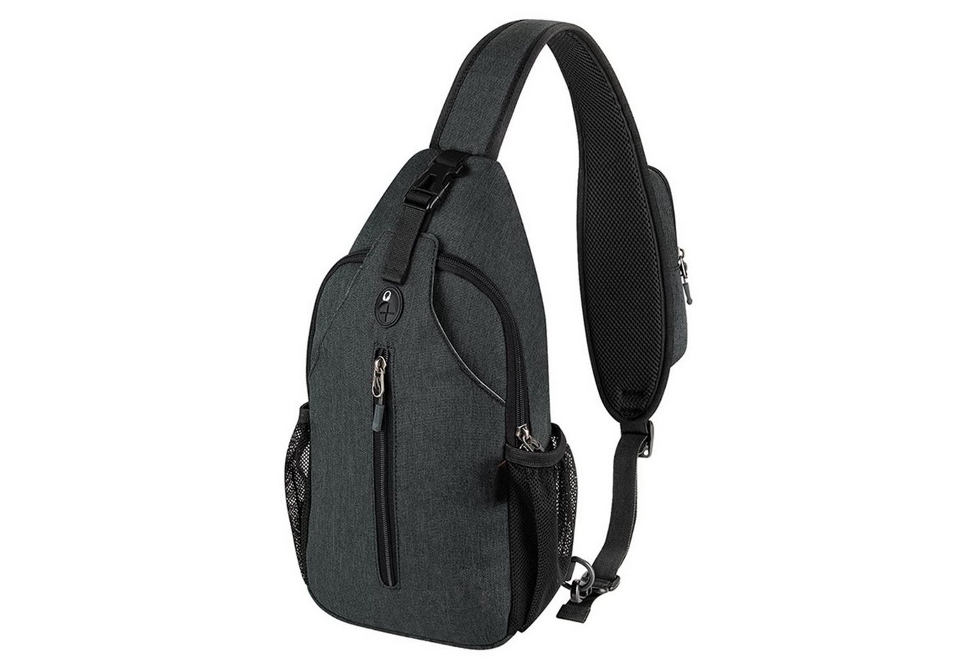 OKWISH Schultertasche Brusttasche Sling Schulter Rucksack Rucksäcke Crossbody Umhängetasche (Groß Unisex Herren und Damen 38x18x9 cm mit Tasche auf Schultergurt, Geldgürtel, Sport, Sporttasche, Handytasche, Schlüsselhaken Brillenhalter), für Outdoor Camping Reisen Wandern Radfahren Multipurpose Tagepacks von OKWISH